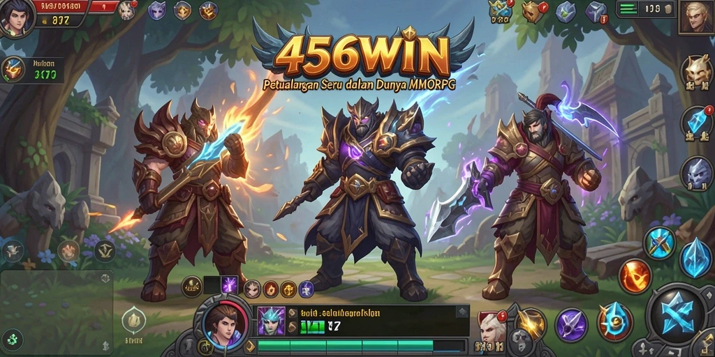 Screenshot gameplay 456WIN menampilkan pertarungan seru dalam dunia yang luas.
