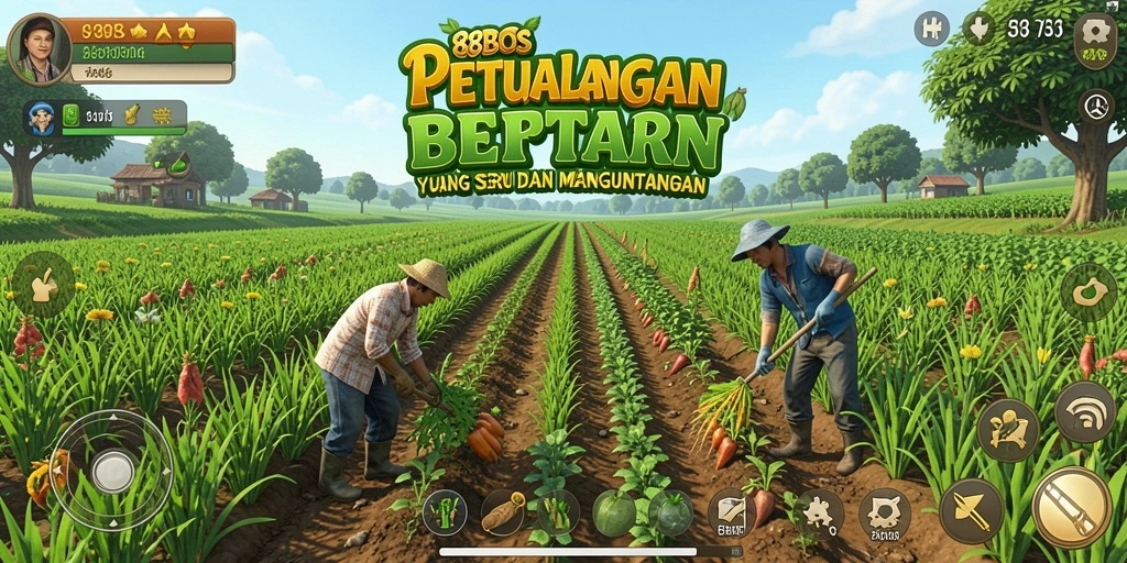 Tampilan gameplay seru di 88BOS saat bertani.