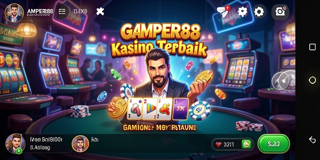 Tampilan gameplay Kasino yang menarik di AMPER88.