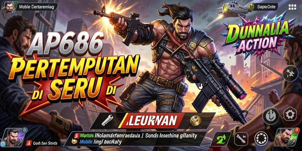 Screenshot dari gameplay AP686 menampilkan duel seru dalam pertempuran action.