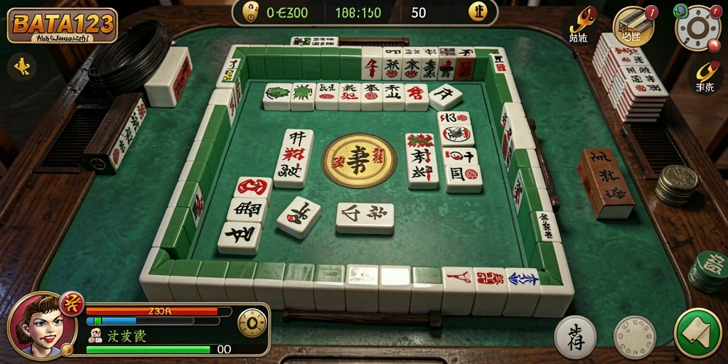 Tampilan gameplay seru dalam permainan Mahjong BATA123.