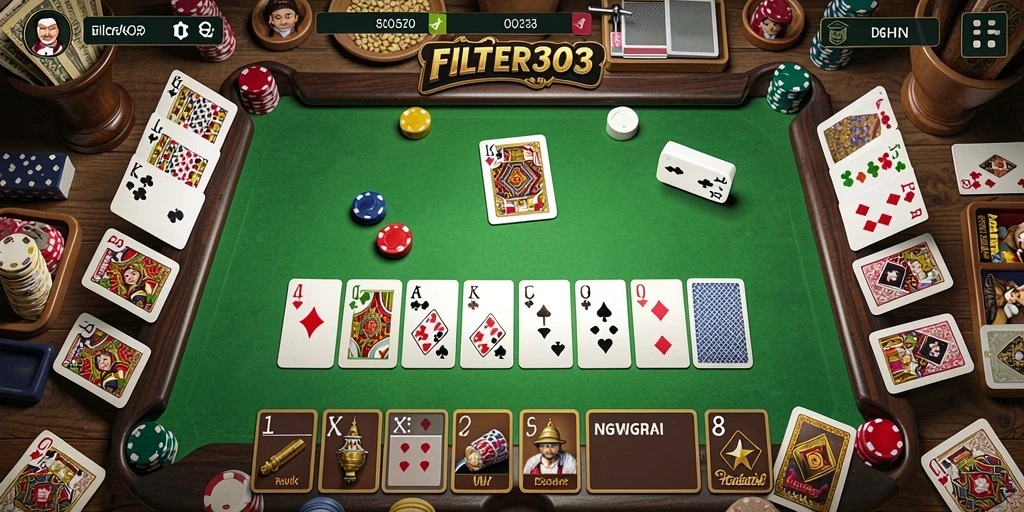 Tangkapan layar dari gameplay Domino FILTER303 yang seru dan interaktif.