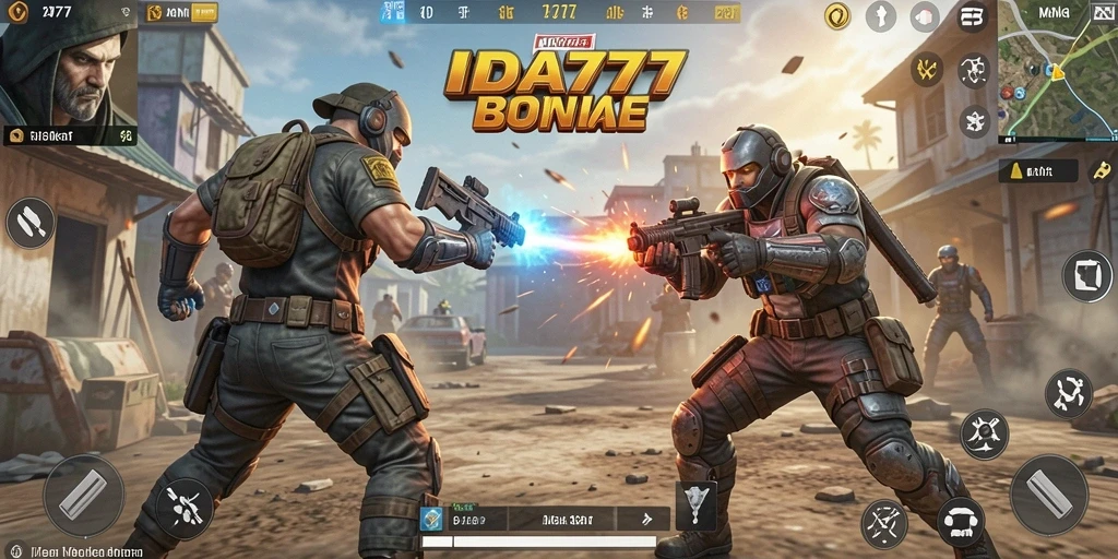 Tangkapan layar pertarungan intens dalam IDA777 Battle Royale.