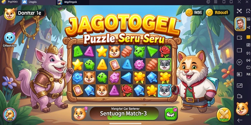 Tampilan gameplay seru dalam JAGOTOGEL yang penuh warna.