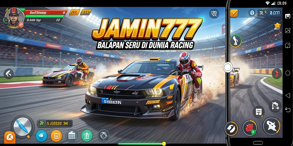 Tampilan gameplay balapan tersembunyi dalam JAMIN777 yang mendebarkan.
