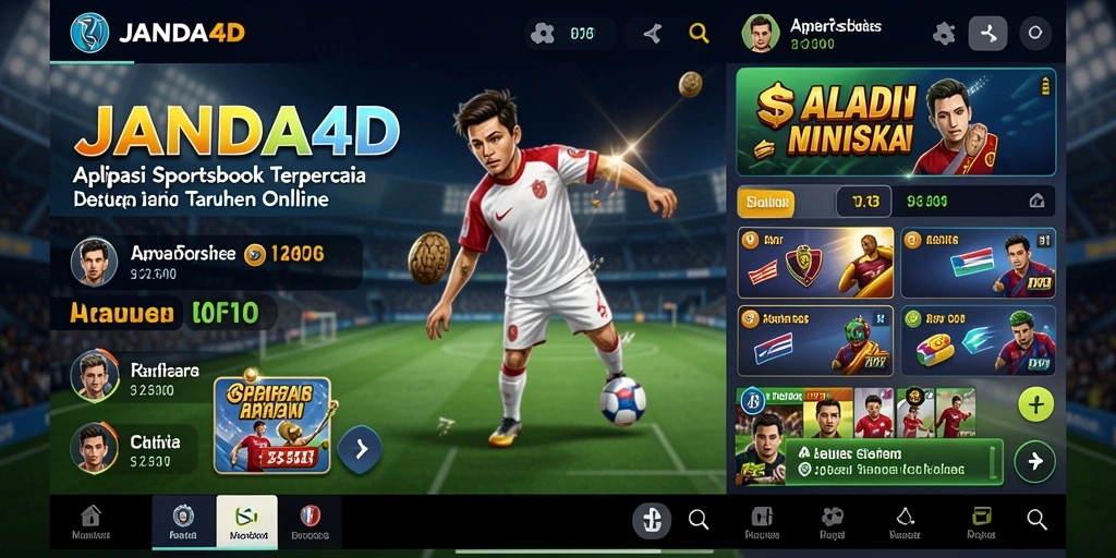 Tampilan gameplay utama JANDA4D dengan berbagai pilihan taruhan olahraga.