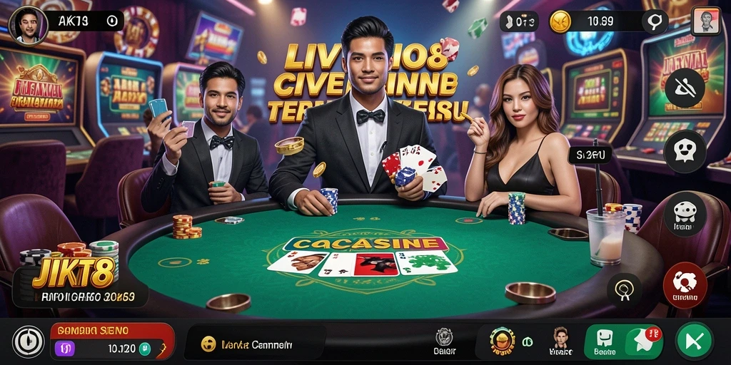 Tampilan gameplay seru di aplikasi Live Casino JKT8.
