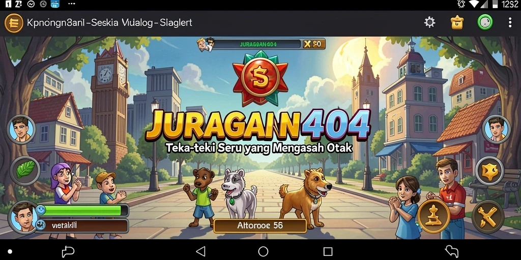 Screenshot gameplay JURAGAN404 menampilkan berbagai teka-teki yang menantang.