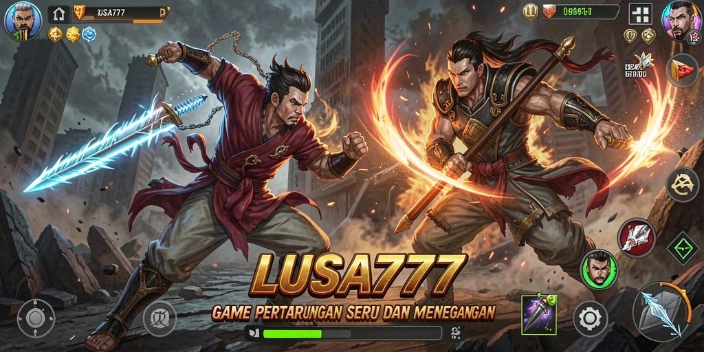 Tampilan gameplay memukau dari LUSA777 saat pertarungan berlangsung.
