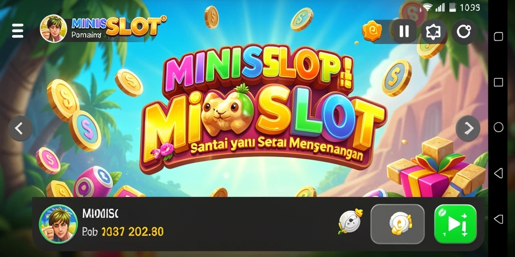 Tampilan gameplay menyenangkan dari MINISLOT yang penuh warna.