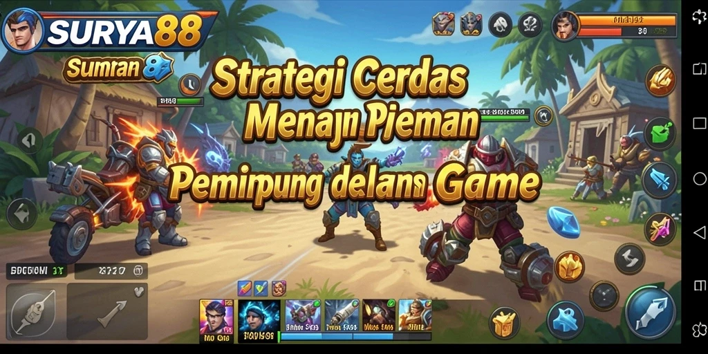 Screenshot gameplay <strong>SURYA88</strong> menampilkan strategi dan pertempuran seru.