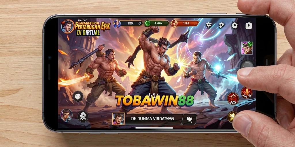 Gameplay TOBAWIN88 menampilkan pertarungan mendebarkan antara karakter yang kuat.