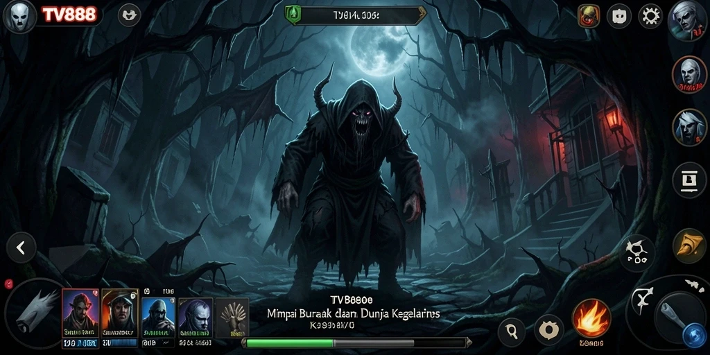 Screenshot TV888 menampilkan suasana gameplay yang menyeramkan dan mencekam.