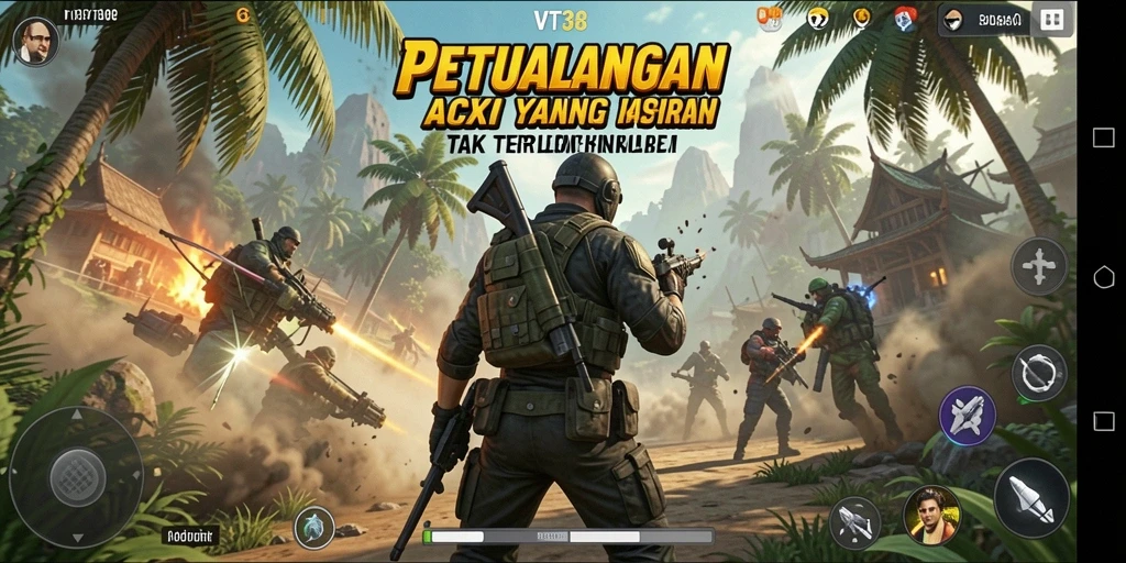 Tampilan gameplay seru dari VT38 menampilkan pertarungan aksi yang mendebarkan.