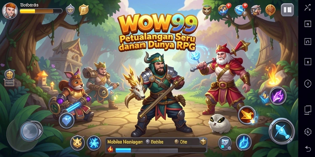 Screenshot utama WOW99 menampilkan aksi seru di dunia RPG.